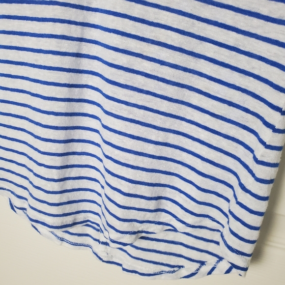 Banana Republic 100% Linen Striped V-Neck T-Shirt Size XS - Picture 4 of 5
